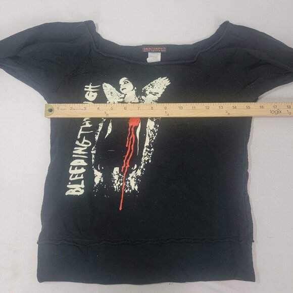 BandMerch Bleeding Through Women's Black 1/2 Sleeve Pullover Shirt Top SMALL - Picture 6 of 6